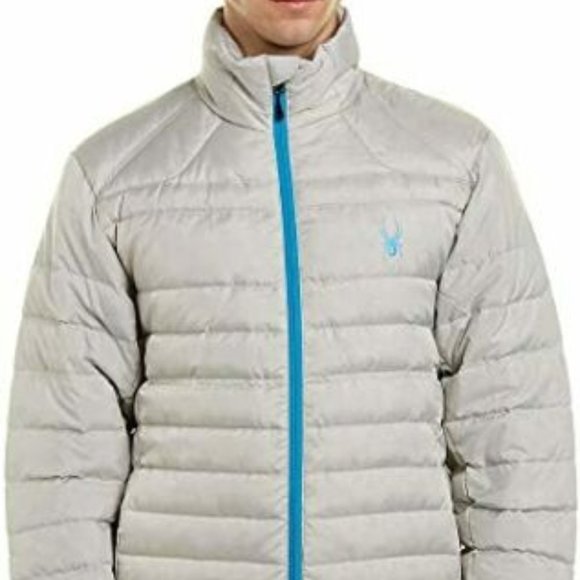 Spyder Other - Spyder Men's Prymo Down Jacket Stone Gray Blue Puffer Men's Size XL H11925